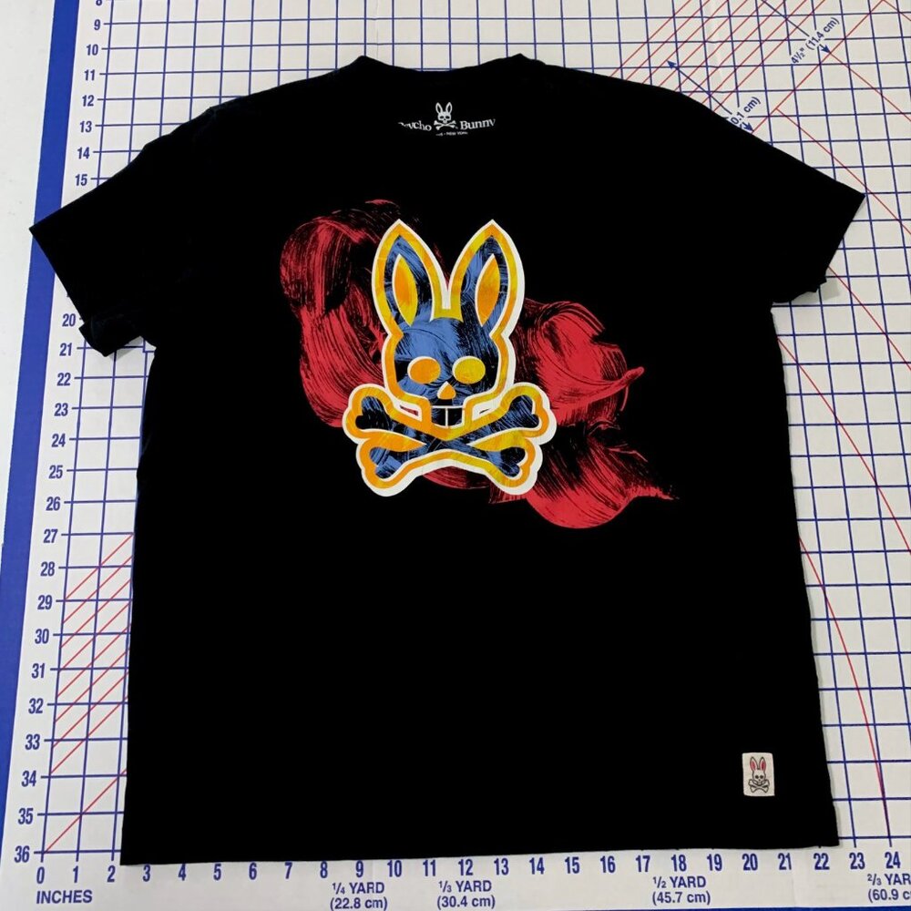 PSYCHO BUNNY Mens Pima Cotton T-Shirt size 4 Black